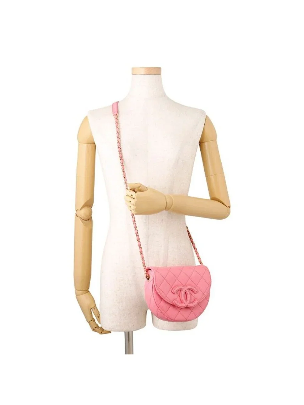 Chanel Chain Shoulder Bag Mini Messenger Quilted CC Logo Caviar Leather